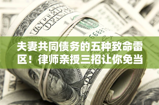 济南夫妻共同债务的五种致命雷区！律师亲授三招让你免当替罪羊